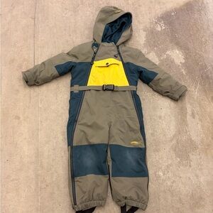 Kids' chlorophylle Green and Yellow Snowsuit one piece